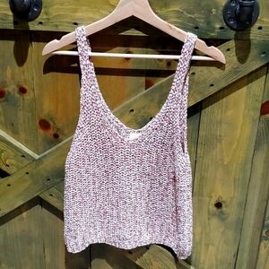 HARPER HERITAGE PINK CROPPED KNIT TANK TOP SIZE MEDIUM